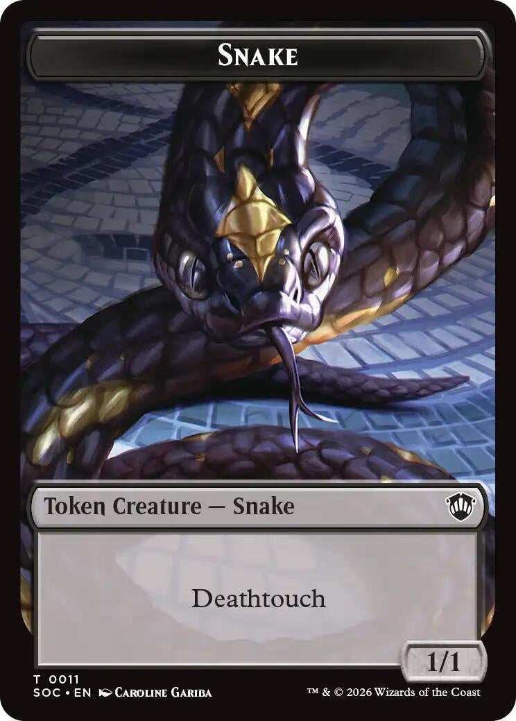 Image for Snake // Zombie Double-Sided Token (Commander: Secrets of Strixhaven) (11 // 12) - Magic: The Gathering