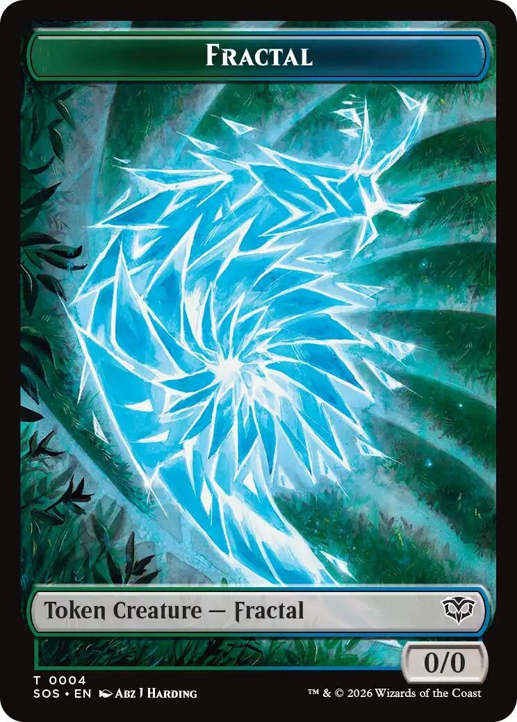 Image for Fractal (0004) // Spirit (0010) Double-Sided Token (Secrets of Strixhaven) (4 // 10) - Magic: The Gathering