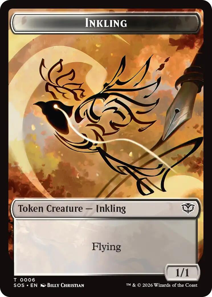 Image for Inkling (0006) // Spirit (0010) Double-Sided Token (Secrets of Strixhaven) (6 // 10) - Magic: The Gathering