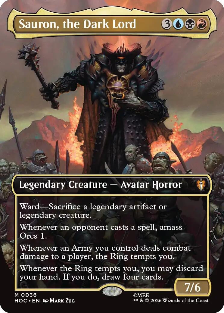 Image for Sauron, the Dark Lord (Borderless) (The Hobbit: Eternal-Legal) (36) (HOC) - Magic: The Gathering