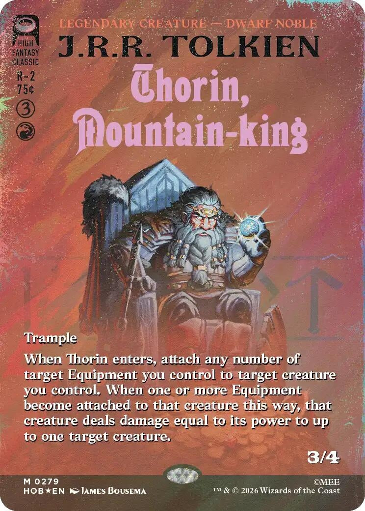 Image for Thorin, Mountain-king (Borderless) (Surge Foil) (The Hobbit) (279) (HOB) - Magic: The Gathering