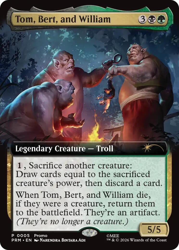 Image for Tom, Bert, and William (Extended Art) (Unique and Miscellaneous Promos) (5) (UMP) - Magic: The Gathering