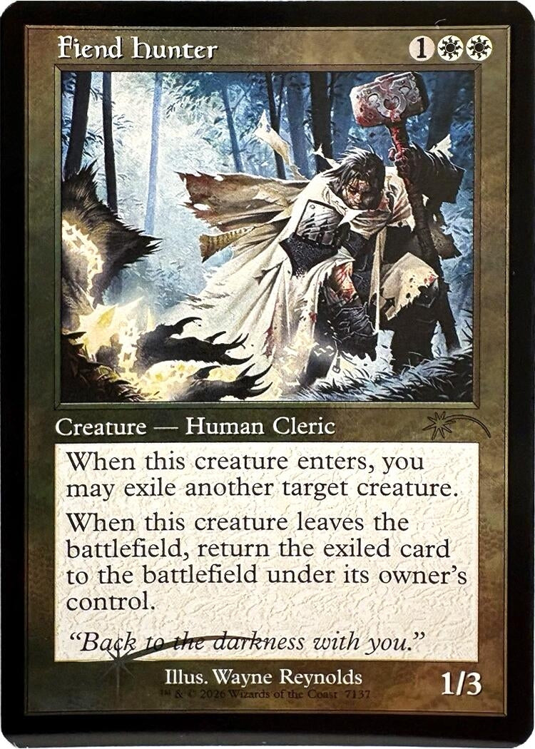 Image for Fiend Hunter (Retro Frame) (Secret Lair Drop Series) (7137) (SLD) - Magic: The Gathering
