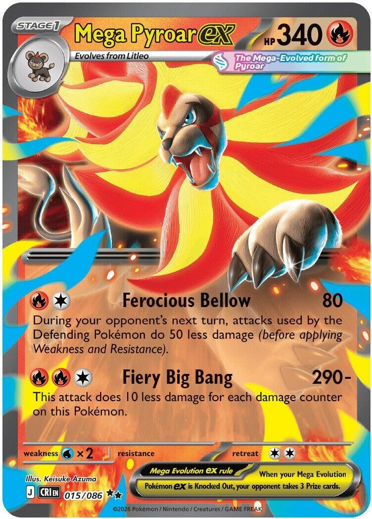 Mega Pyroar ex (ME04: Chaos Rising) (015/086)