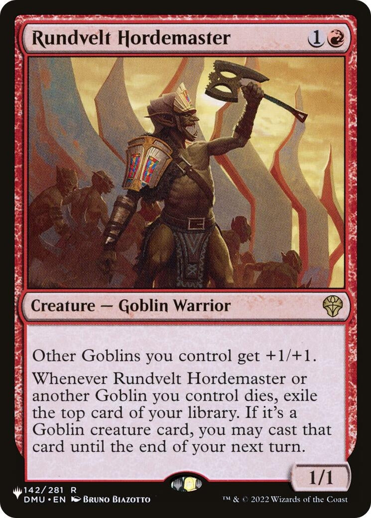 Image for Rundvelt Hordemaster (The List Reprints) (142) (LIST) - Magic: The Gathering