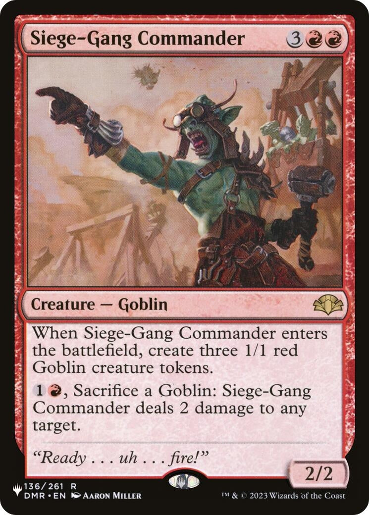 Image for Siege-Gang Commander (The List Reprints) (136) (LIST) - Magic: The Gathering
