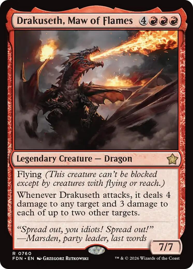 Image for Drakuseth, Maw of Flames (0760) (Foundations) (760) (FDN) - Magic: The Gathering