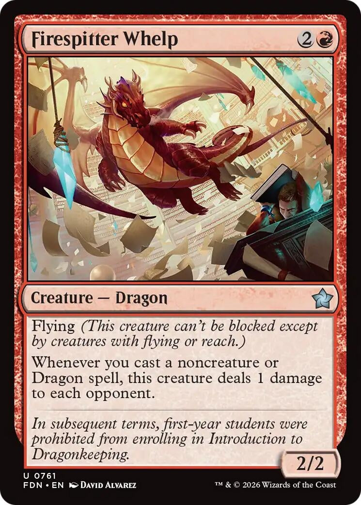 Image for Firespitter Whelp (0761) (Foundations) (761) (FDN) - Magic: The Gathering