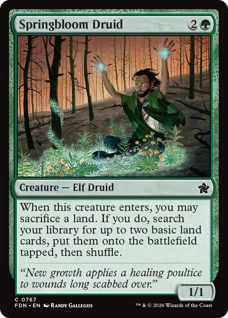 Image for Springbloom Druid (0767) (Foundations) (767) (FDN) - Magic: The Gathering