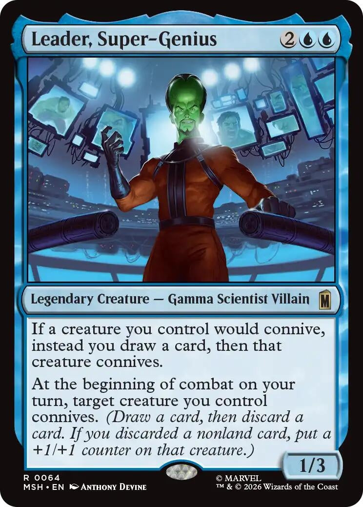 Image for Leader, Super-Genius (Marvel Super Heroes) (64) - Magic: The Gathering
