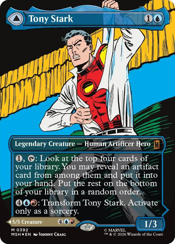 Image for Tony Stark (Borderless) (0392) (Marvel Super Heroes) (392) - Magic: The Gathering