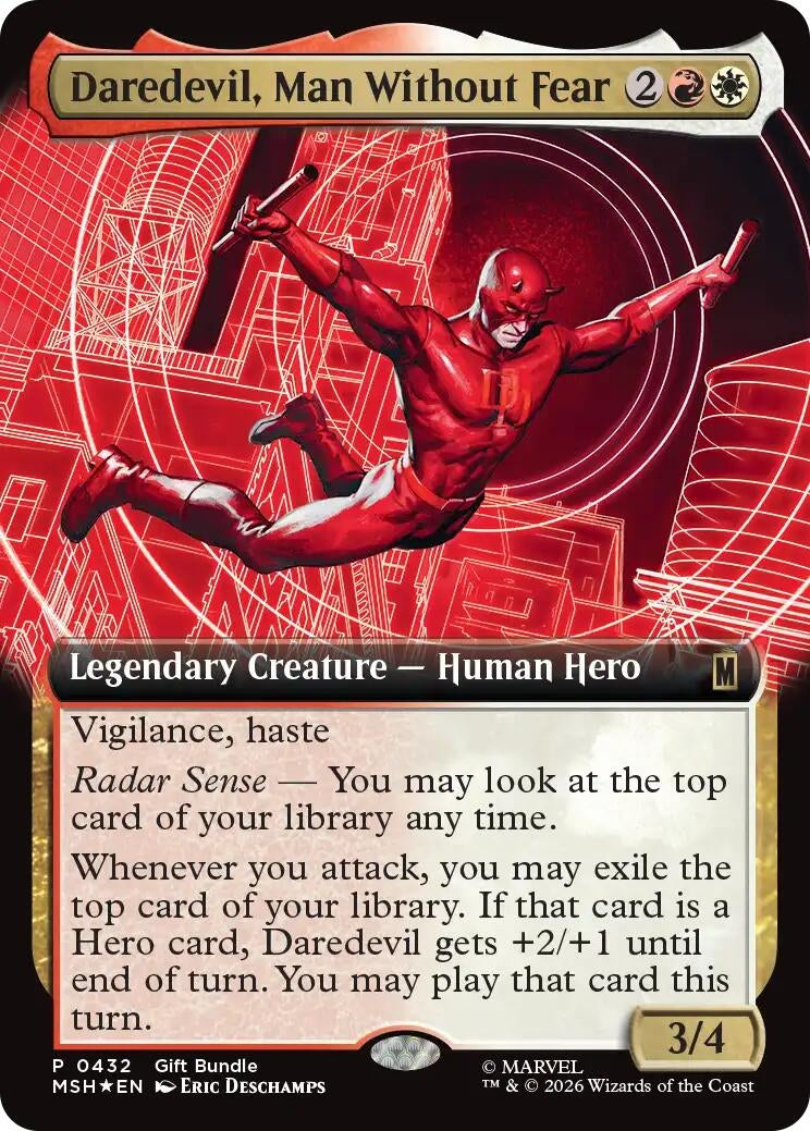 Image for Daredevil, Man Without Fear (Extended Art) (Unique and Miscellaneous Promos) (432) (UMP) - Magic: The Gathering