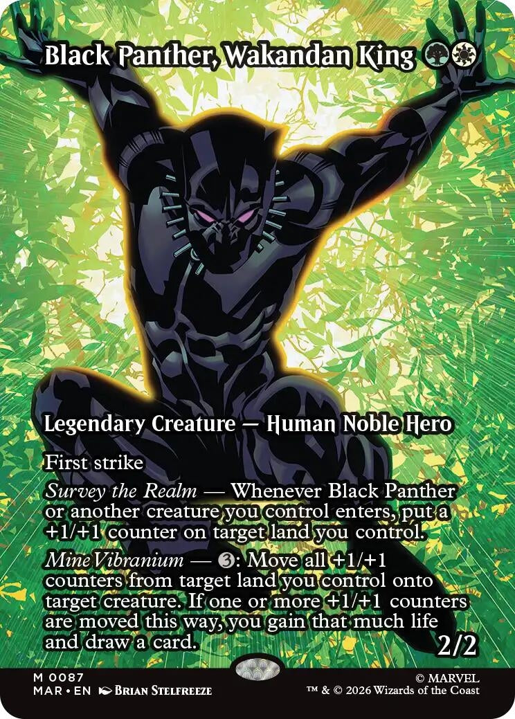 Image for Black Panther, Wakandan King (Borderless) (Marvel Universe Eternal-Legal) (87) - Magic: The Gathering