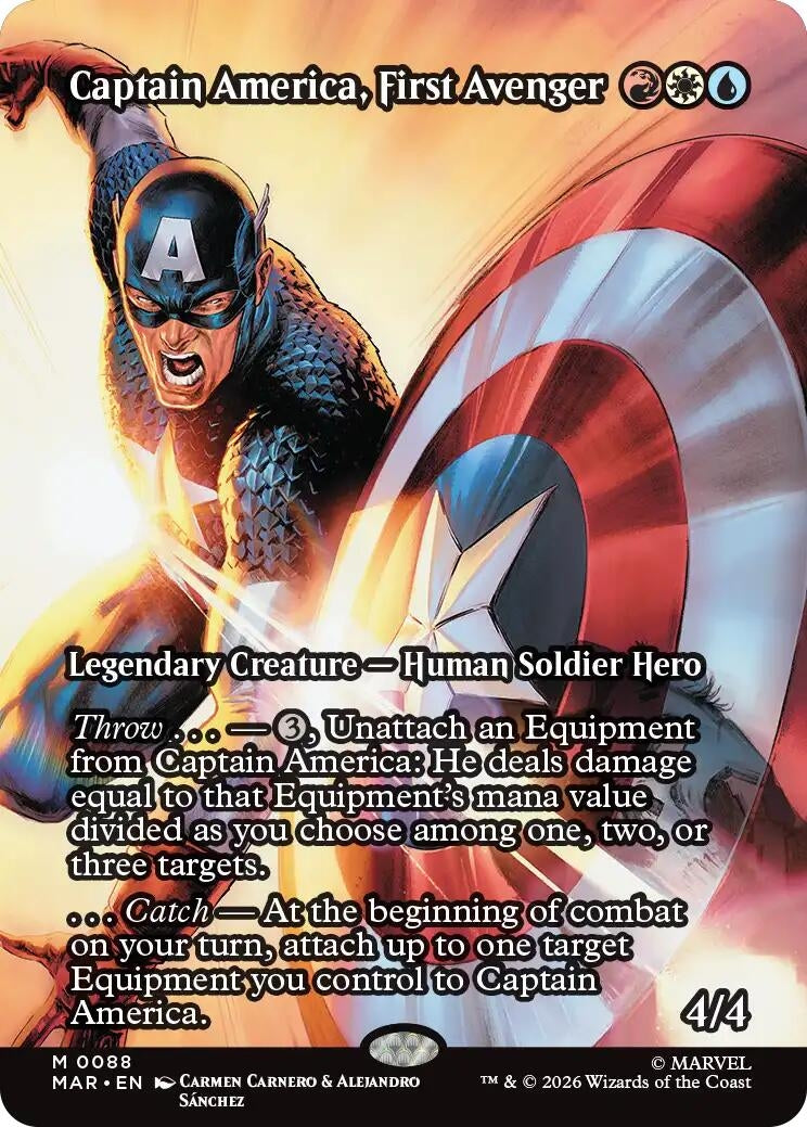 Image for Captain America, First Avenger (Borderless) (Marvel Universe Eternal-Legal) (88) - Magic: The Gathering