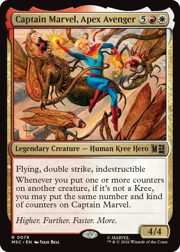 Image for Captain Marvel, Apex Avenger (Surge Foil) (Commander: Marvel Super Heroes) (78) - Magic: The Gathering
