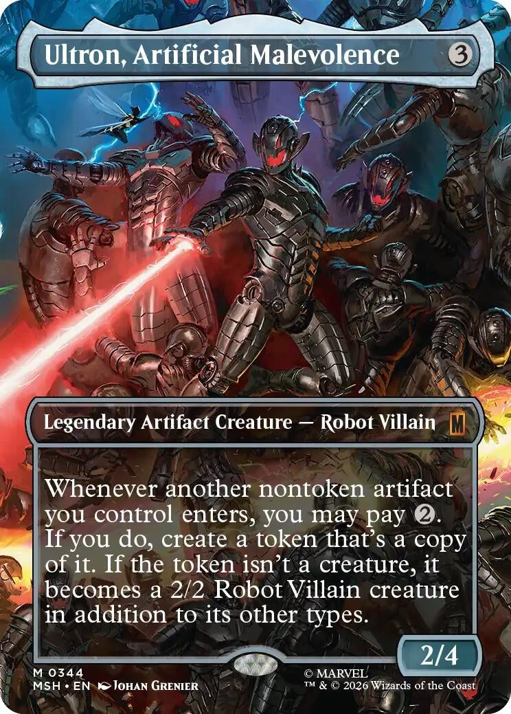Image for Ultron, Artificial Malevolence (Borderless) (0344) (Marvel Super Heroes) (344) - Magic: The Gathering
