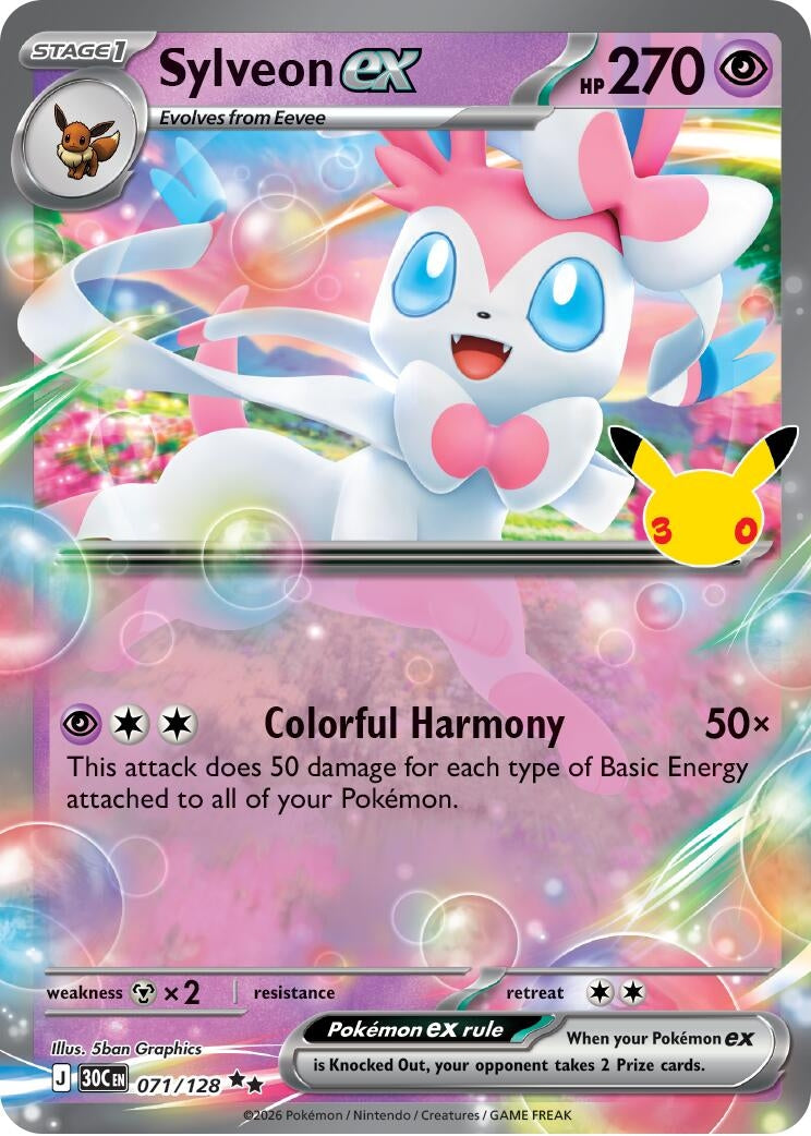 Image for Sylveon ex (ME: 30th Celebration) (071/128) - Pokemon