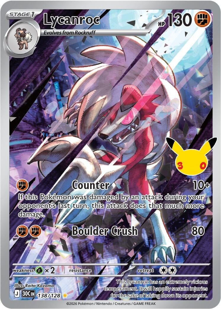 Image for Lycanroc (ME: 30th Celebration) (138/128) - Pokemon