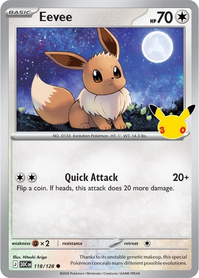 Image for Eevee (ME: 30th Celebration) (118/128) - Pokemon