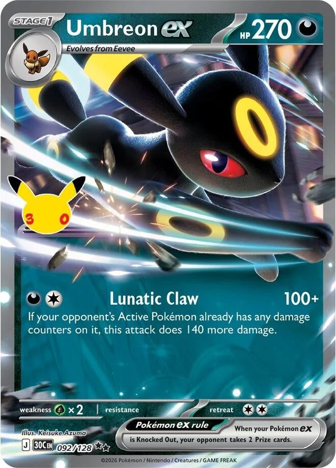 Image for Umbreon ex (ME: 30th Celebration) (092/128) - Pokemon