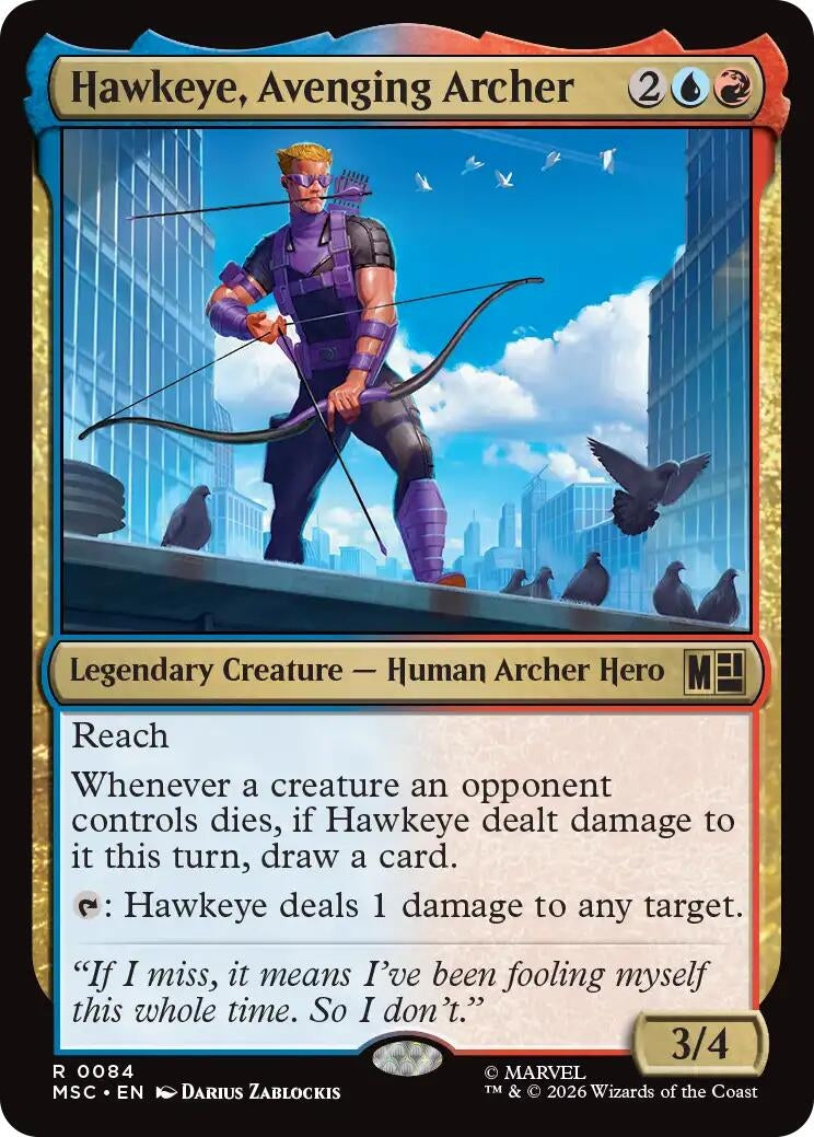 Image for Hawkeye, Avenging Archer (Surge Foil) (Commander: Marvel Super Heroes) (84) (MSC) - Magic: The Gathering