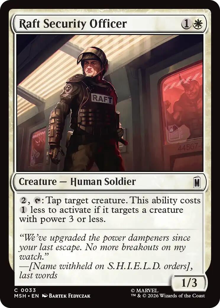 Image for Raft Security Officer (Marvel Super Heroes) (33) - Magic: The Gathering