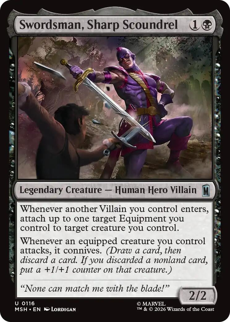 Image for Swordsman, Sharp Scoundrel (Marvel Super Heroes) (116) - Magic: The Gathering