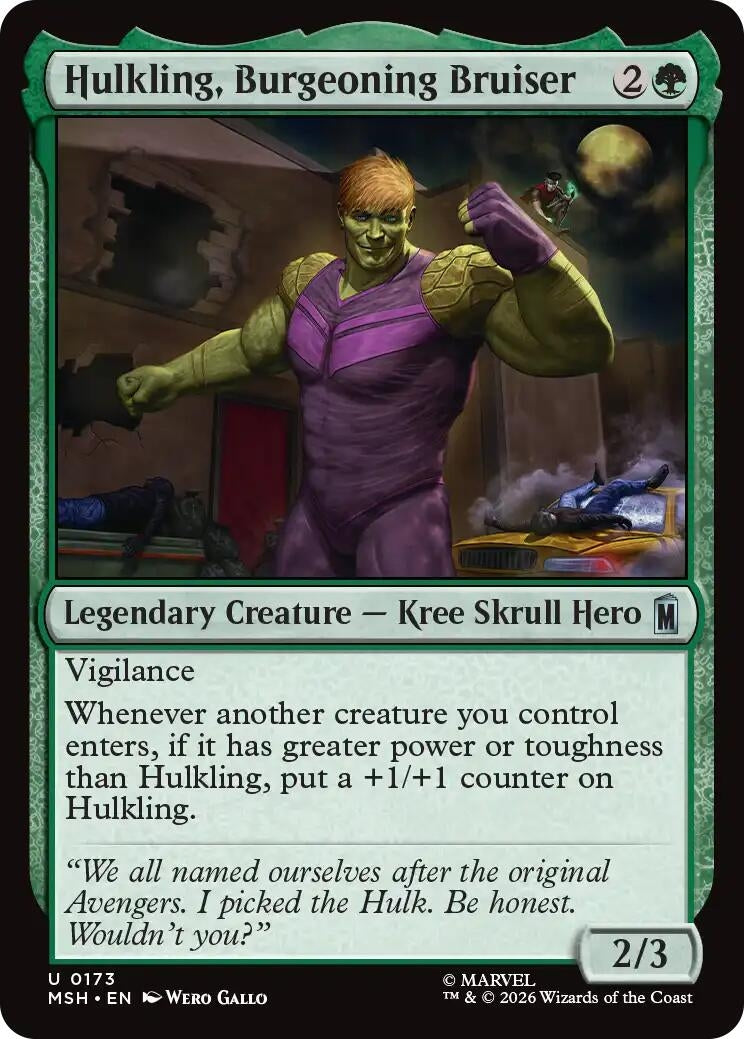 Image for Hulkling, Burgeoning Bruiser (Marvel Super Heroes) (173) - Magic: The Gathering