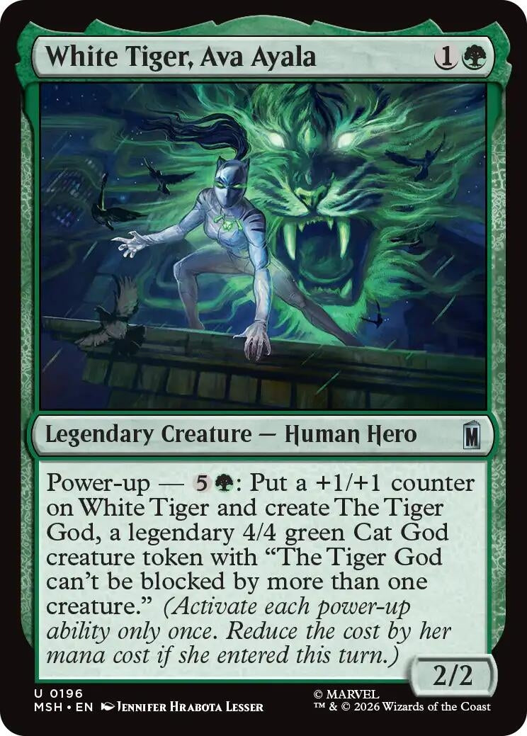 Image for White Tiger, Ava Ayala (Marvel Super Heroes) (196) - Magic: The Gathering