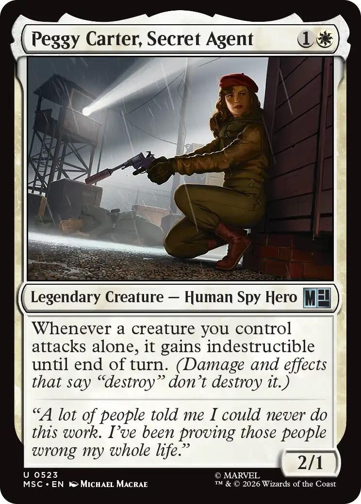 Image for Peggy Carter, Secret Agent (Commander: Marvel Super Heroes) (523) (MSC) - Magic: The Gathering