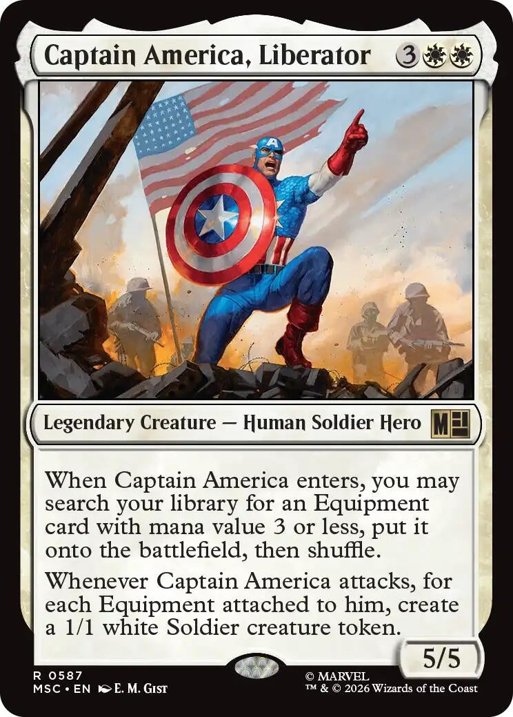 Image for Captain America, Liberator (Commander: Marvel Super Heroes) (587) (MSC) - Magic: The Gathering