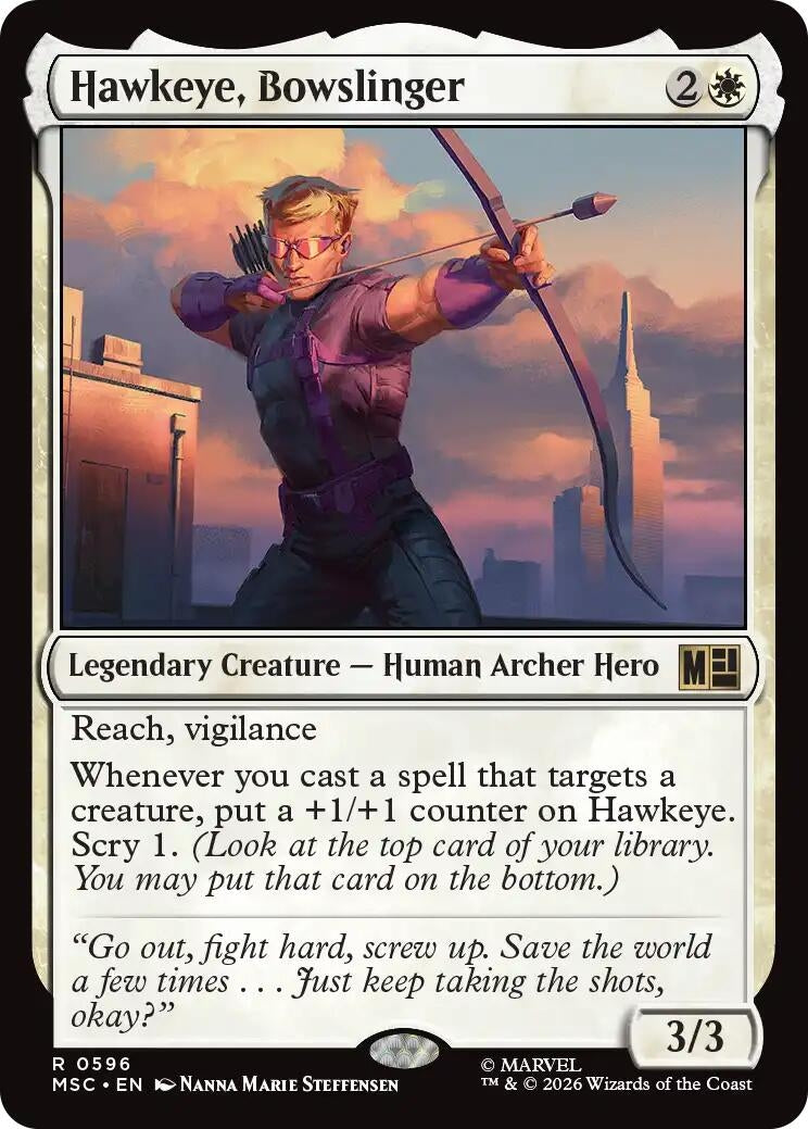 Image for Hawkeye, Bowslinger (Commander: Marvel Super Heroes) (596) (MSC) - Magic: The Gathering