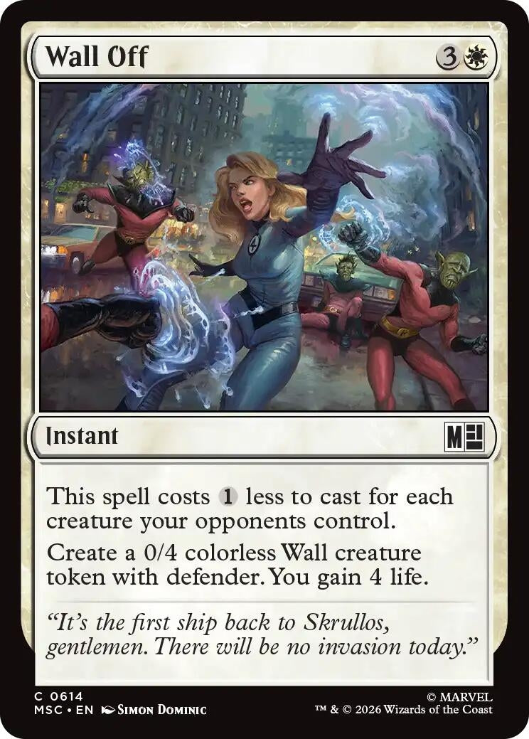 Image for Wall Off (Commander: Marvel Super Heroes) (614) (MSC) - Magic: The Gathering