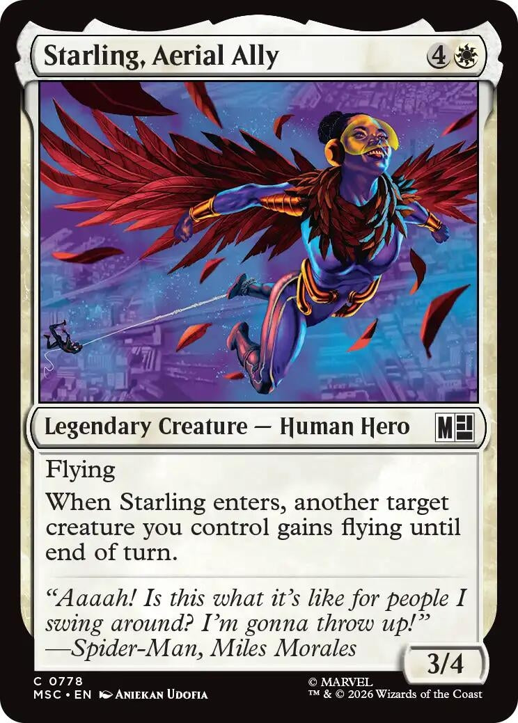 Image for Starling, Aerial Ally (Commander: Marvel Super Heroes) (778) (MSC) - Magic: The Gathering