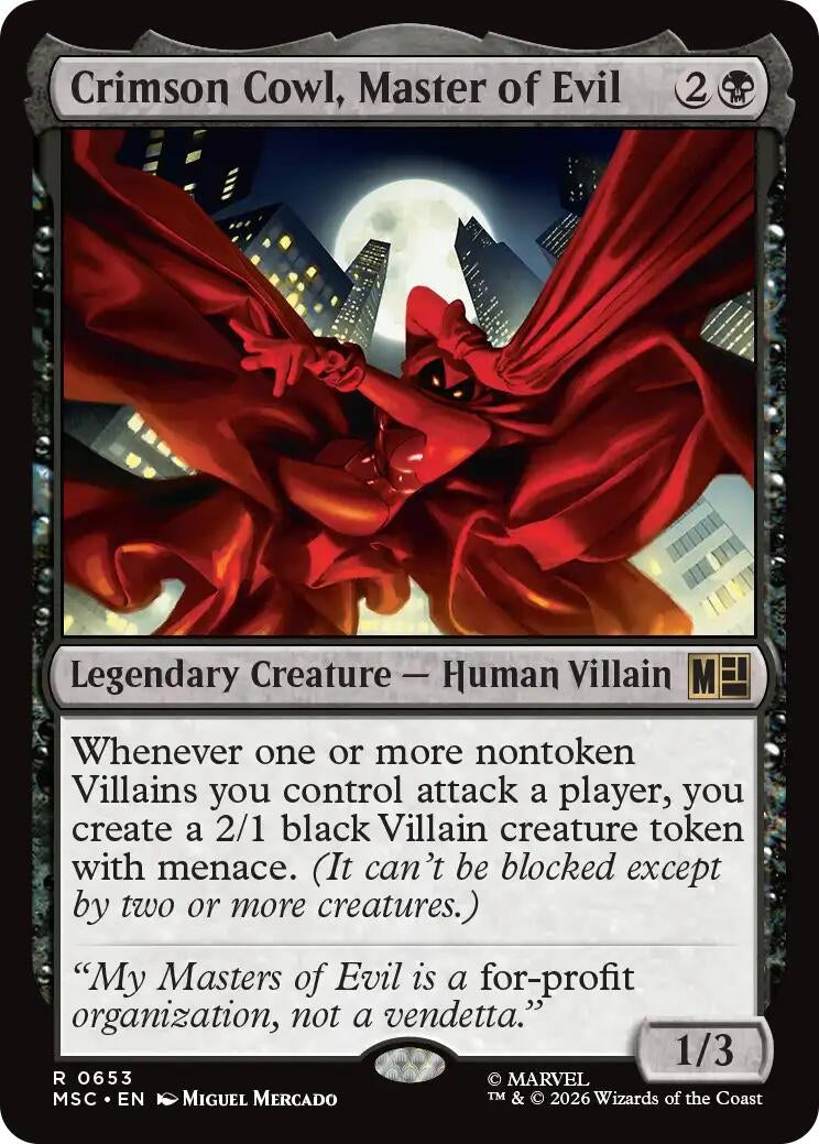 Image for Crimson Cowl, Master of Evil (Commander: Marvel Super Heroes) (653) (MSC) - Magic: The Gathering