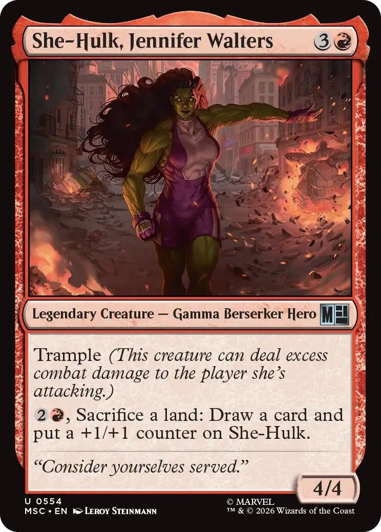 Image for She-Hulk, Jennifer Walters (Commander: Marvel Super Heroes) (554) (MSC) - Magic: The Gathering