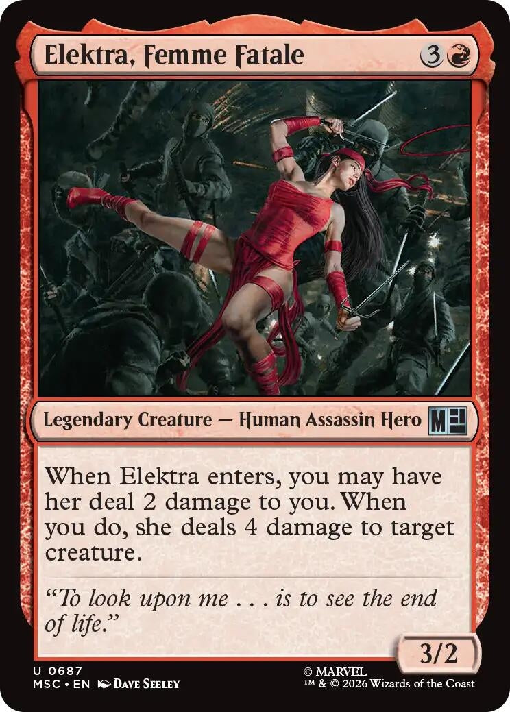 Image for Elektra, Femme Fatale (Commander: Marvel Super Heroes) (687) (MSC) - Magic: The Gathering