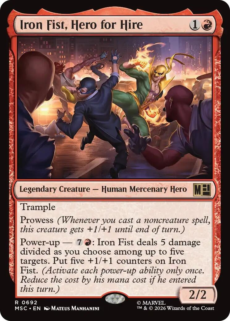 Image for Iron Fist, Hero for Hire (Commander: Marvel Super Heroes) (692) (MSC) - Magic: The Gathering
