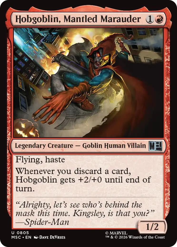Image for Hobgoblin, Mantled Marauder (Commander: Marvel Super Heroes) (805) (MSC) - Magic: The Gathering
