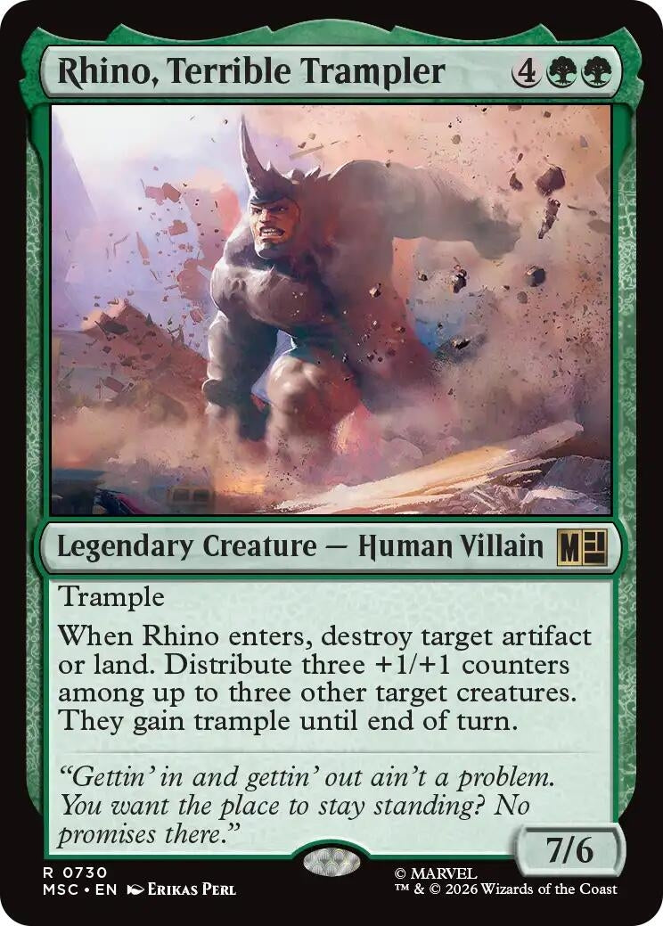 Image for Rhino, Terrible Trampler (Commander: Marvel Super Heroes) (730) (MSC) - Magic: The Gathering
