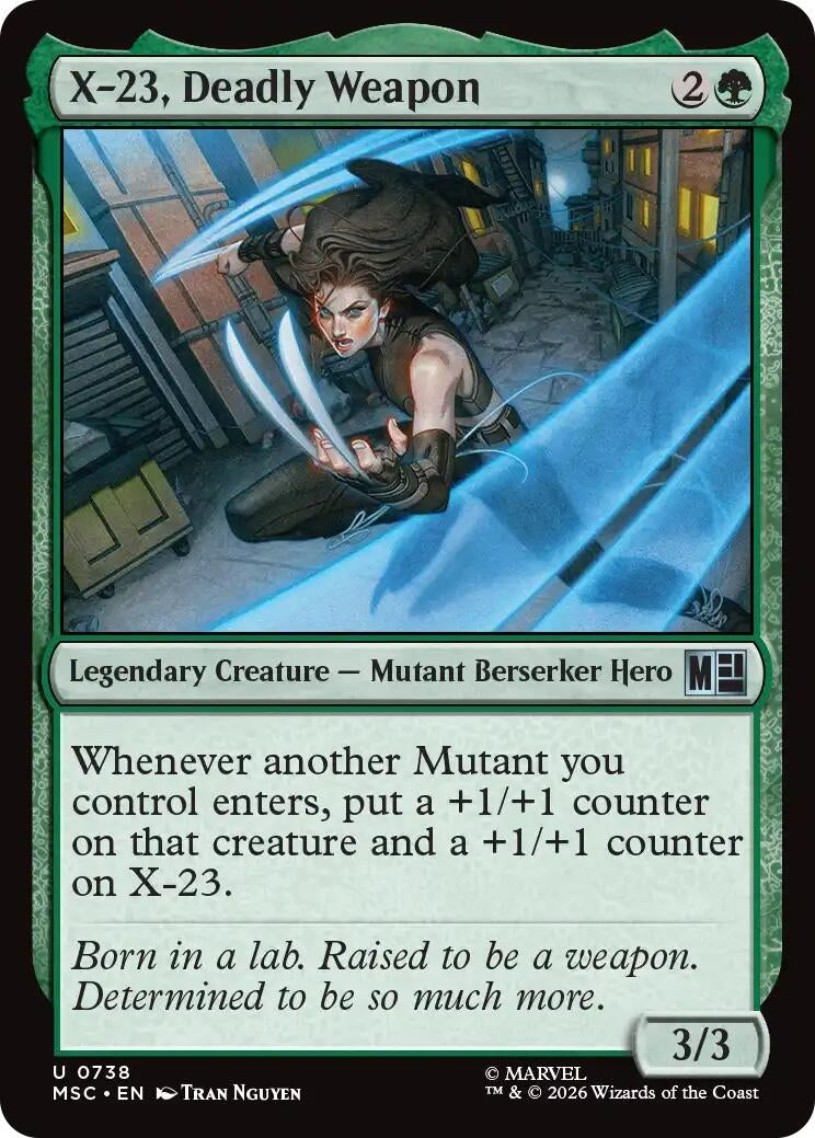 Image for X-23, Deadly Weapon (Commander: Marvel Super Heroes) (738) (MSC) - Magic: The Gathering