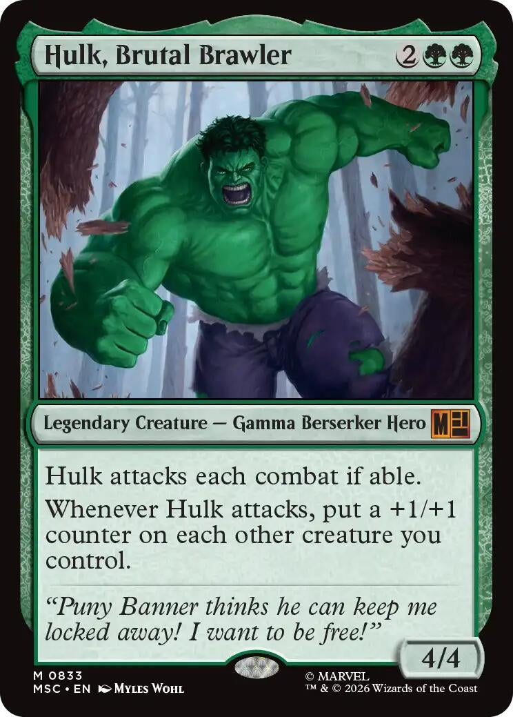 Image for Hulk, Brutal Brawler (Commander: Marvel Super Heroes) (833) (MSC) - Magic: The Gathering