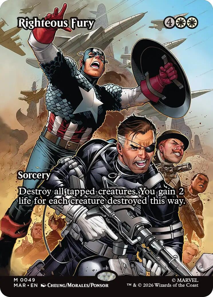 Image for Righteous Fury (Borderless) (Marvel Universe Eternal-Legal) (49) - Magic: The Gathering