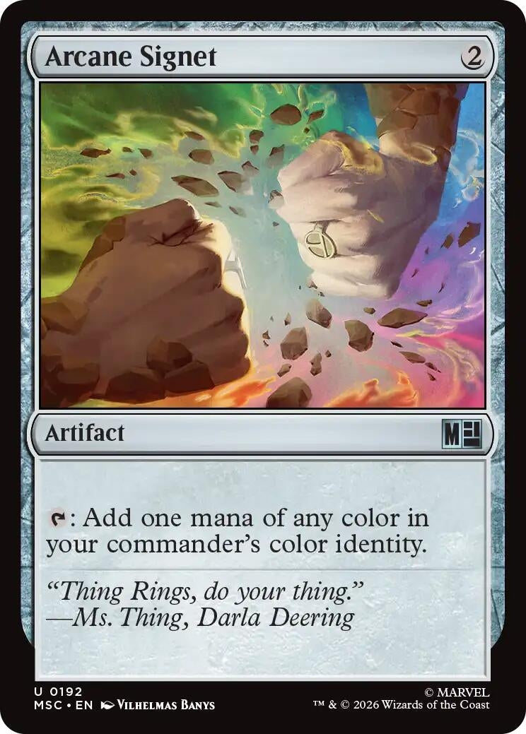 Image for Arcane Signet (0192) (Surge Foil) (Commander: Marvel Super Heroes) (192) (MSC) - Magic: The Gathering