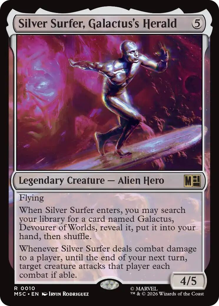 Image for Silver Surfer, Galactus's Herald (Commander: Marvel Super Heroes) (10) (MSC) - Magic: The Gathering