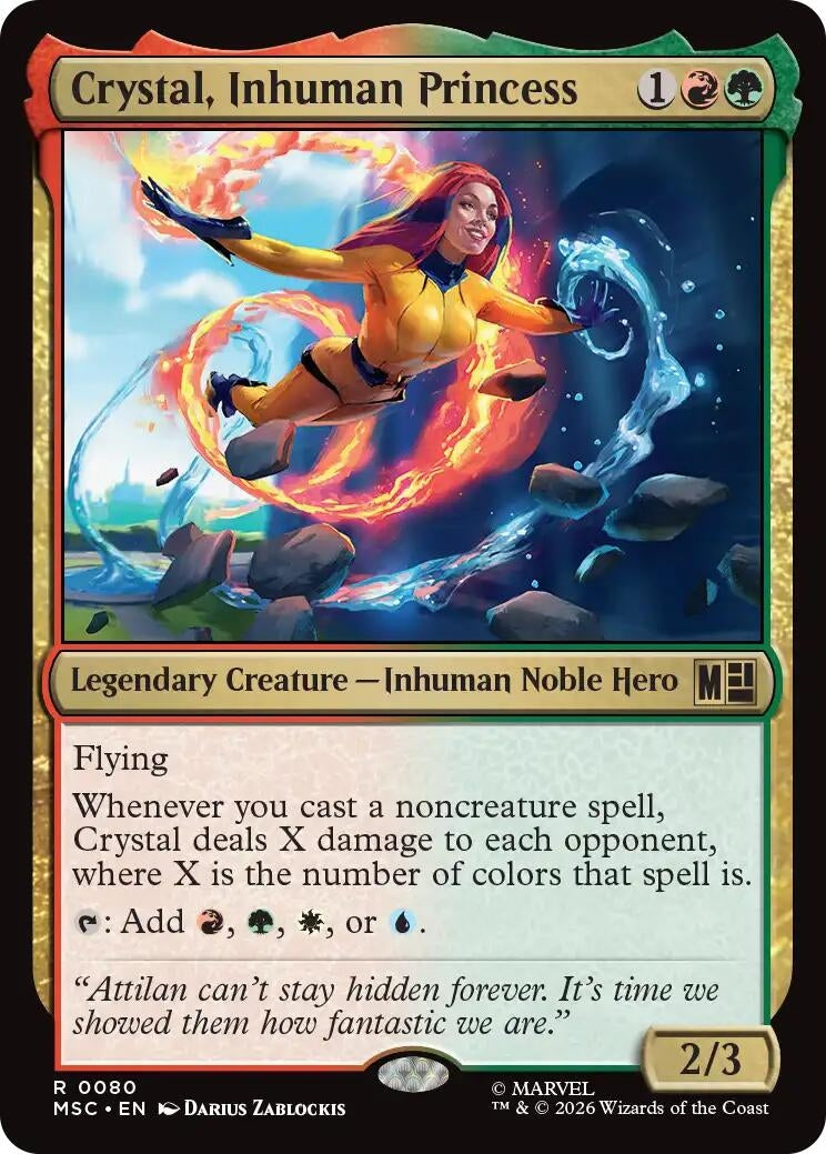 Image for Crystal, Inhuman Princess (Surge Foil) (Commander: Marvel Super Heroes) (80) (MSC) - Magic: The Gathering