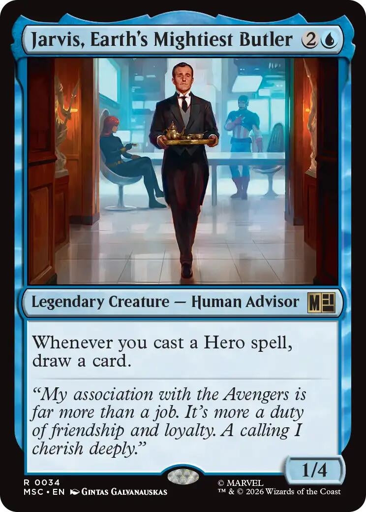 Image for Jarvis, Earth's Mightiest Butler (Surge Foil) (Commander: Marvel Super Heroes) (34) (MSC) - Magic: The Gathering