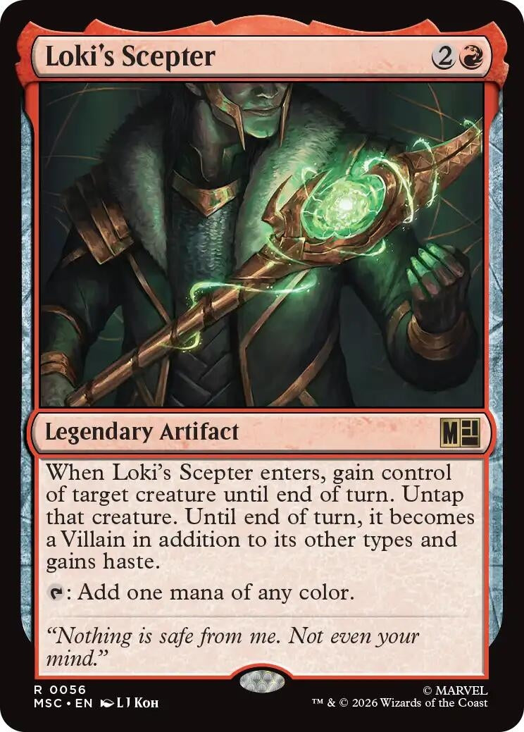 Image for Loki's Scepter (Surge Foil) (Commander: Marvel Super Heroes) (56) (MSC) - Magic: The Gathering