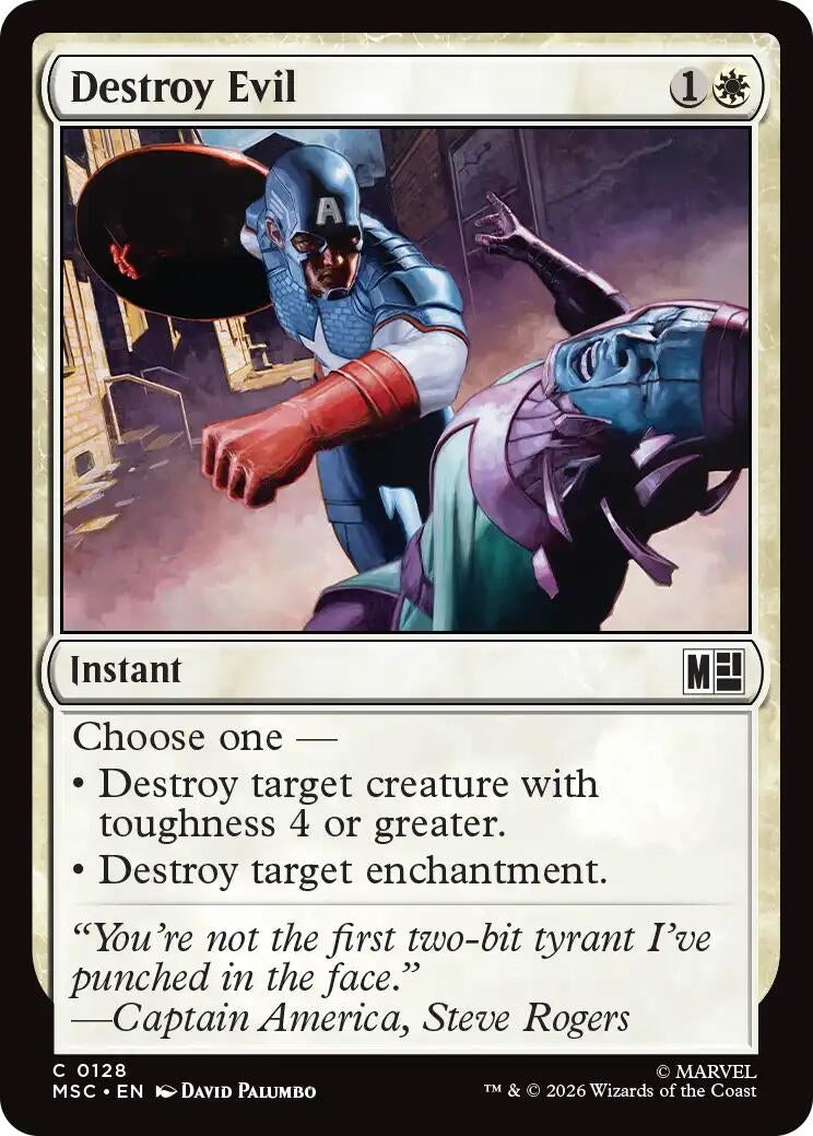 Image for Destroy Evil (Surge Foil) (Commander: Marvel Super Heroes) (128) (MSC) - Magic: The Gathering
