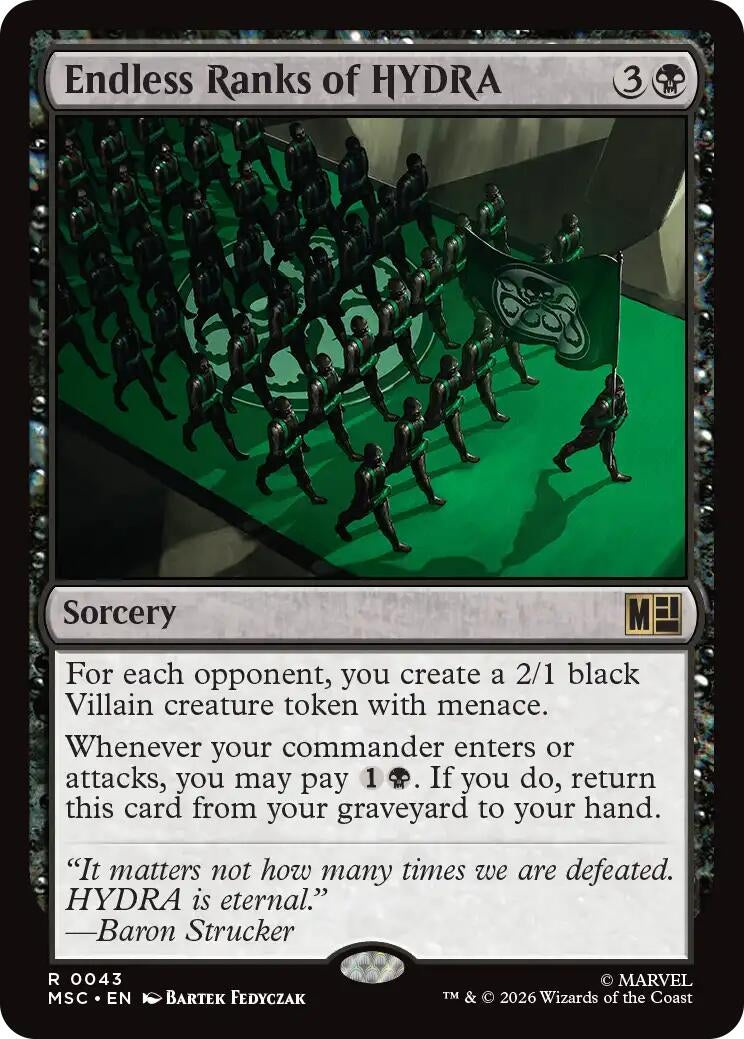 Image for Endless Ranks of HYDRA (Surge Foil) (Commander: Marvel Super Heroes) (43) (MSC) - Magic: The Gathering